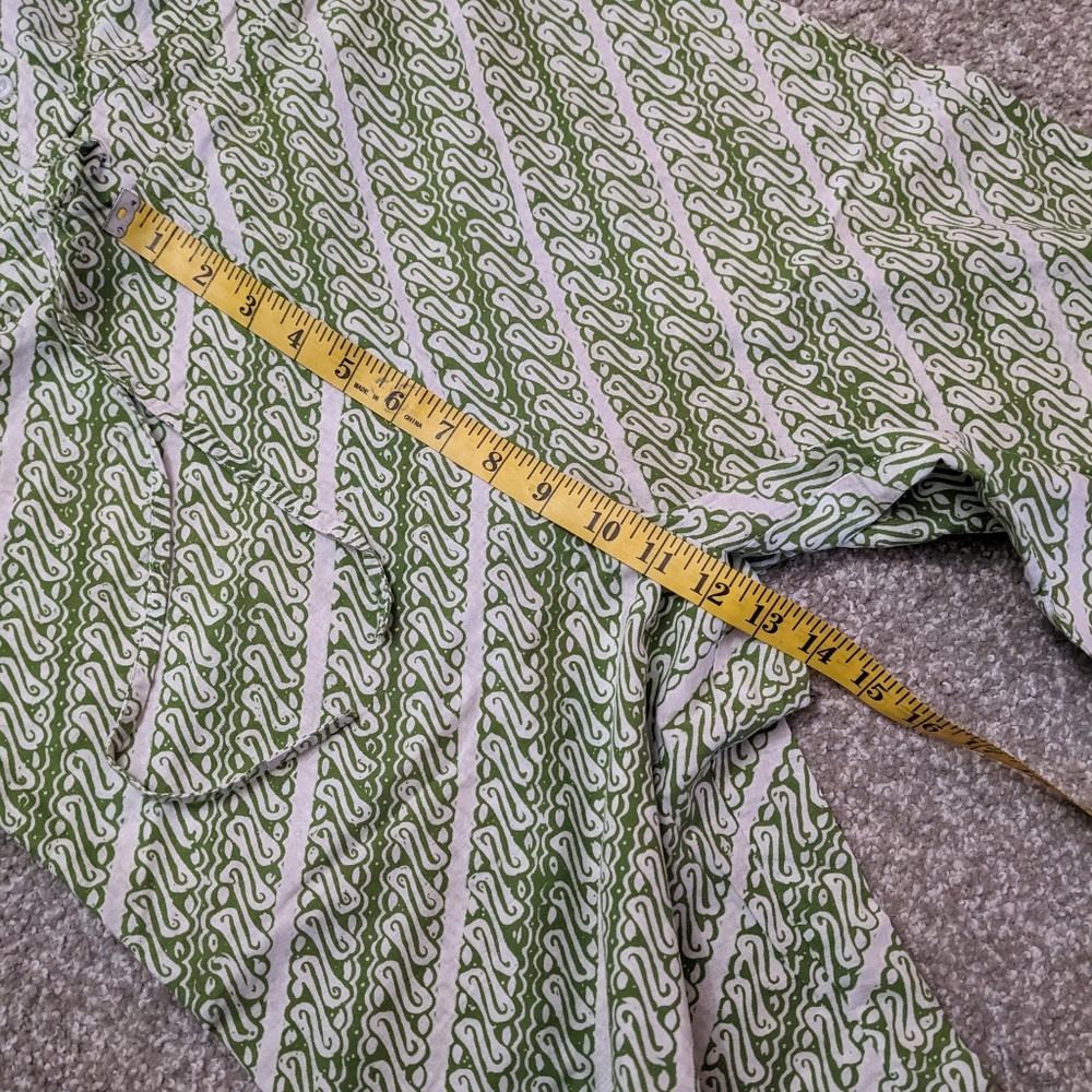 Batik Melati cinch waist sleeveless button jumpsuit olive green - Picture 15 of 16